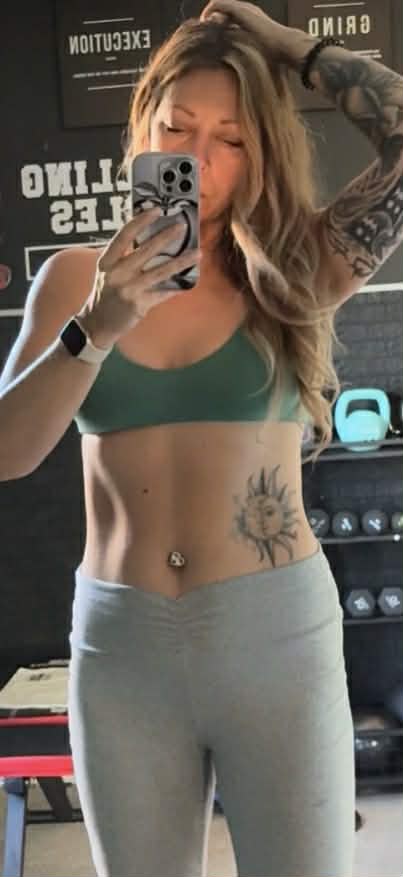 Lisa showing her training progress